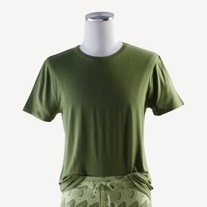 Kate Quinn Mens Short Sleeve Tee Shirt Juniper Green Size Large New Lenzing Moda